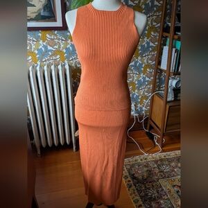 St. Cloud Label Ribbed Knit Skirt Set